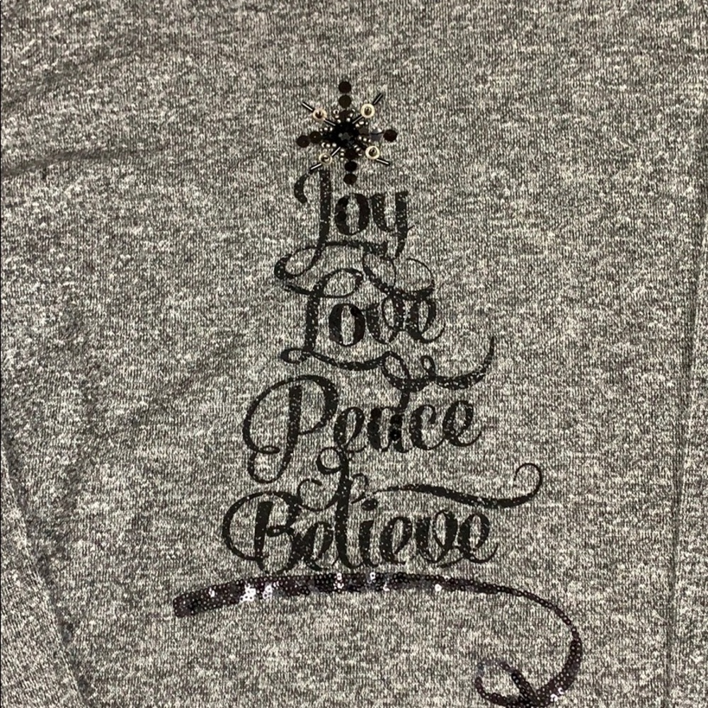 Women plus long sleeve sequin holiday sweatshirt